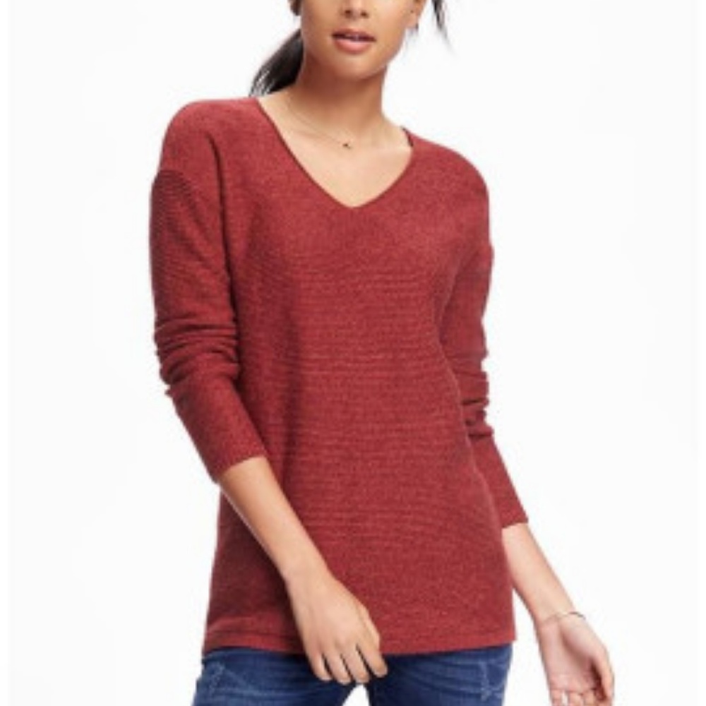 Old Navy Marled V-Neck Tunic Sweater